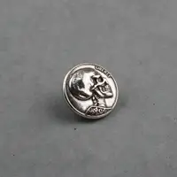 DIY Leather Craft Hardware Antique Silver Zinc Alloy Skull Head Coin Concho 31mm 1