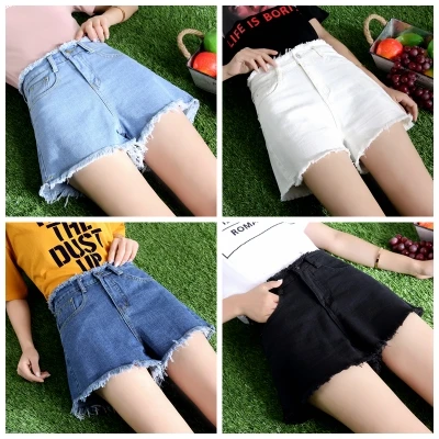 same paragraph 2018 new shorts female summer Korean version of loose students wild high waist jeans |