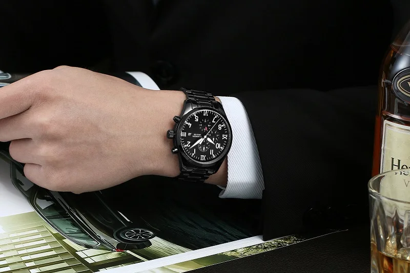 GUANQIN Mechanical Watch Men Black Luxury Brand Watch Sport Waterproof Luminou Automatic Watch 2017 Chinese Wrist Watch (3)