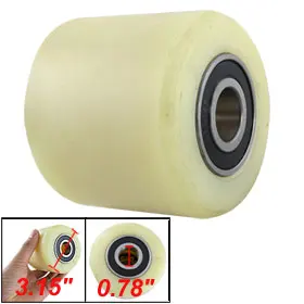 

Uxcell Hot Sale 1Pcs 80mm Diameter 70mm Length Nylon Wheel Beige for Pallet Truck for Trolleys,Furniture,Rack, etc.