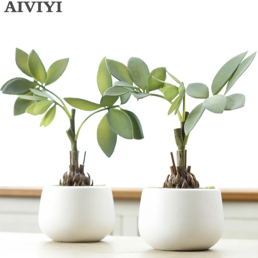 

New artificial Rich Money tree decorated Plant with flower pot home wedding decoration Artificial Narcissus Flowers Simulation