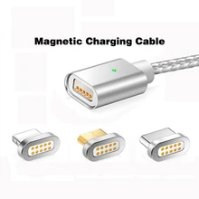 Магнитный кабель F-Line usb type C и кабель Micro USB с нейлоновой оплеткой светодиодный индикатор синхронизации данных 2,4 А нейлоновый Магнитный кабель для зарядки