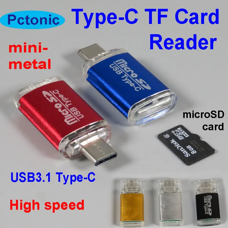 

PCTONIC USB3.1 Type-C TF OTG adapter micro SD TF high speed microSD Card for macbook type C mobile phone