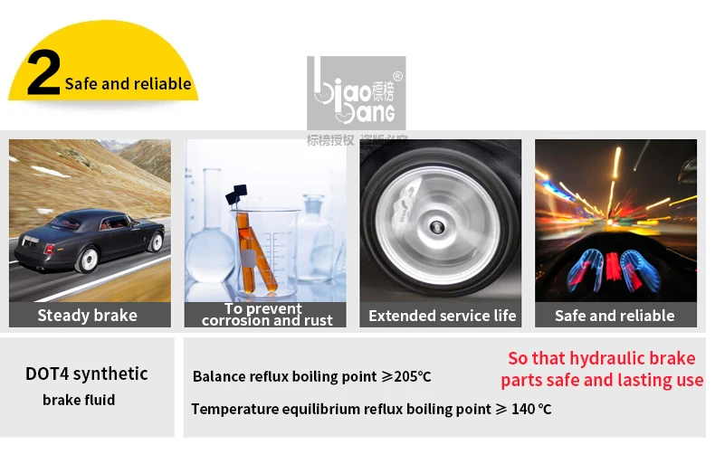 1 шт. от известного китайского бренда для biaobang DOT4 синтетическая Тормозная жидкость для предотвращения коррозии и ржавчине и гарантирует безопасность вождения стоп-сигнал