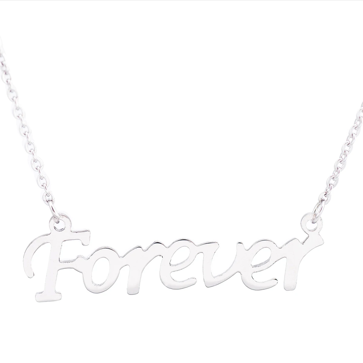 

Forever Letter Word Choker Fashion Stainless Steel Letters Pendant Necklace Chain Charms Jewelry for Men Women Lovers