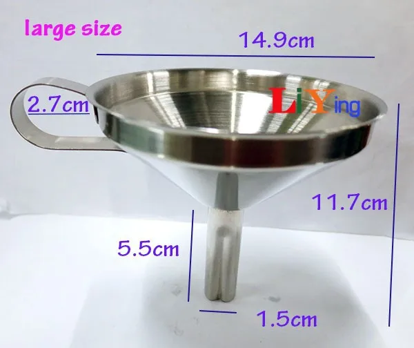 2 шт. Нержавеющая сталь Воронки лабораторные Комплект Масляный фильтр с ручкой 13 см 15 см жидкости вина заливки лаборатория кухня separatory бар инструменты