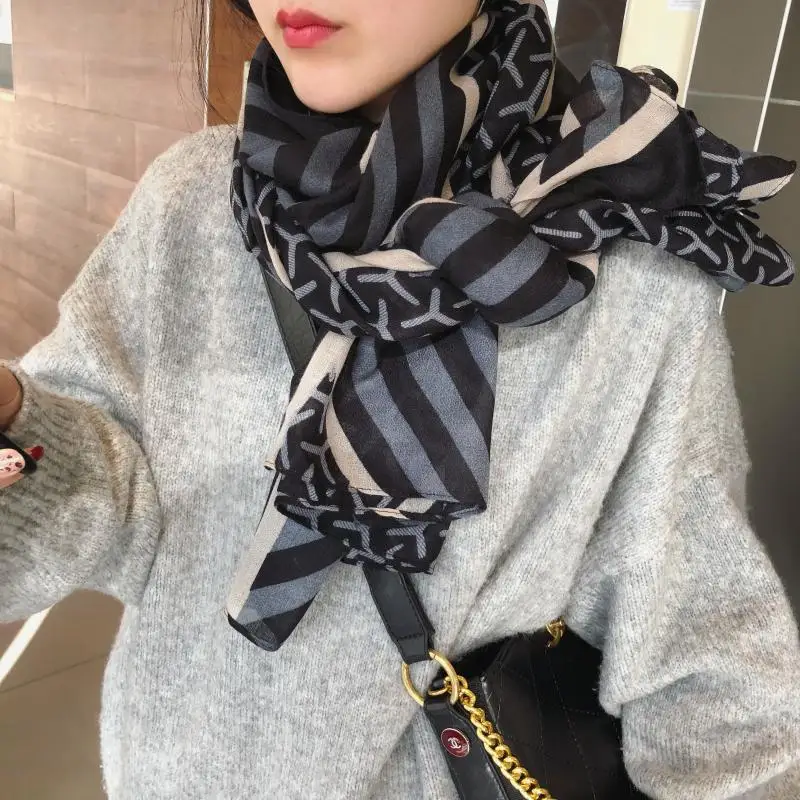 2019, Новая мода хлопок с геометрическим принтом шарфы для женщин шали мода длинные геометрический Шарф широкий шарф хиджаб глушитель