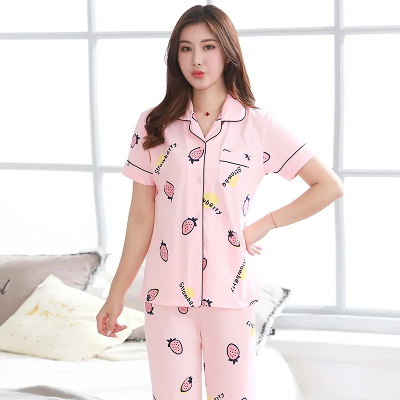 Women's Pajamas Sets 100 Cotton Kawaii Totoro Cartoon Sleepwear Nighty