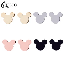 Cuteeco Новая Мода Микки Нержавеющая сталь серьги-гвоздики золотые, розовые серьги/золото/серебро/черный Цвет женские серьги ювелирные украшения