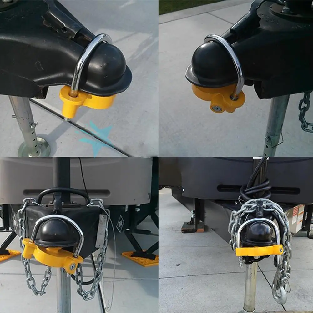  Heavy Duty Lock Universal Trailer Hitch Security Lock Adjustable Anti-Theft Storage Towing Coupler 