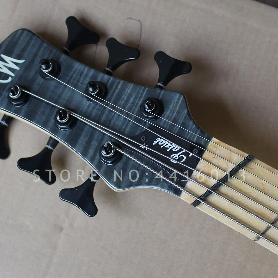 2018 Фабричный изготовленный на заказ Mayones 6 струн басов с шеей через тело клен гриф
