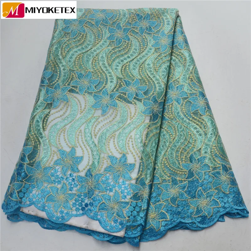 

Imported High-end African French Lace Fabrics High Quality Embroidered FLowers Tulle Lace Fabric For Nigerian Wedding PSA369-1
