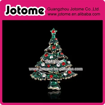 

100pcs/European Fashion Green Christmas Xmas Tree Women Fashion Classic Corsage Brooch Pin Christmas Brooch