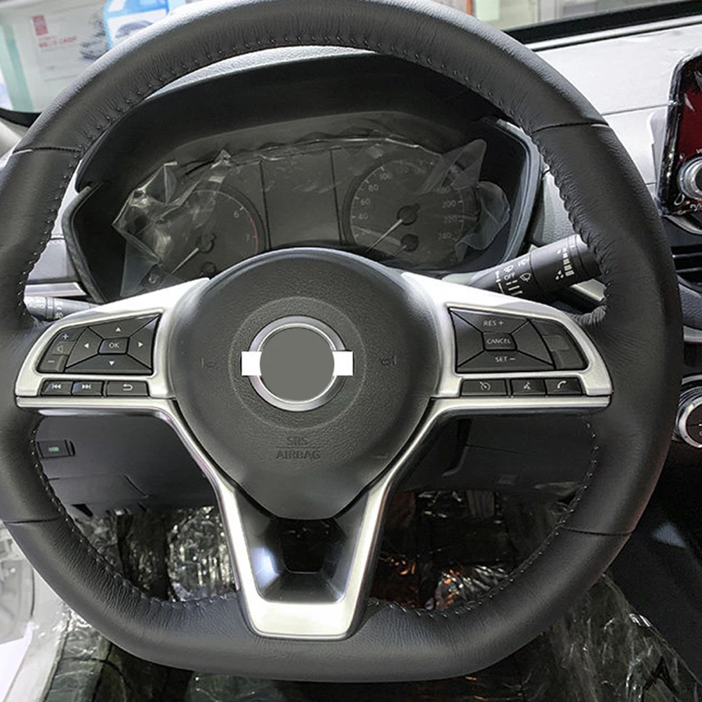 

For Nissan Altima 2019 Auto Steering Wheel Button Plate Stickers Trim 2* Car Styling Accessories