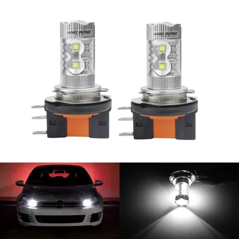 

ANGRONG 2pcs H15 LED 50W Headlight Daytime Running Light DRL For Audi A3 A5 A6 Q7 For Ford Fiesta MK7.5 (CA209x2)