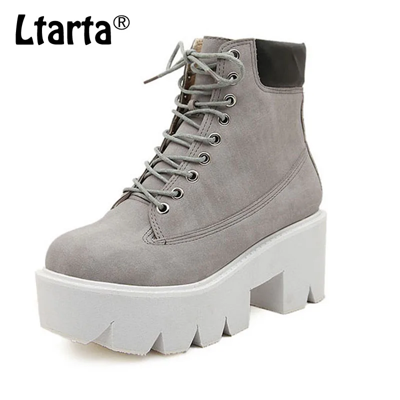 

COWCOM 7cm Heels Women Sliver Boots Real Shot women's Shoes Wholesale Korean Classic Martin Boots Wedges Ankle Boots JXQ-2618