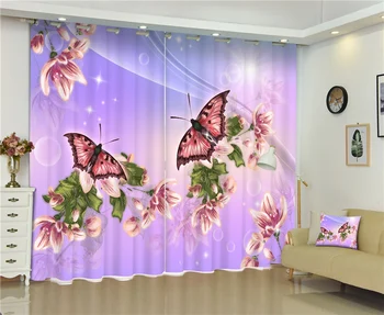 

Beautiful flowers bloom 3D Blackout Curtains Healthy non-pollution Digital Print Customiz Design Tablecloth Shower Curtain