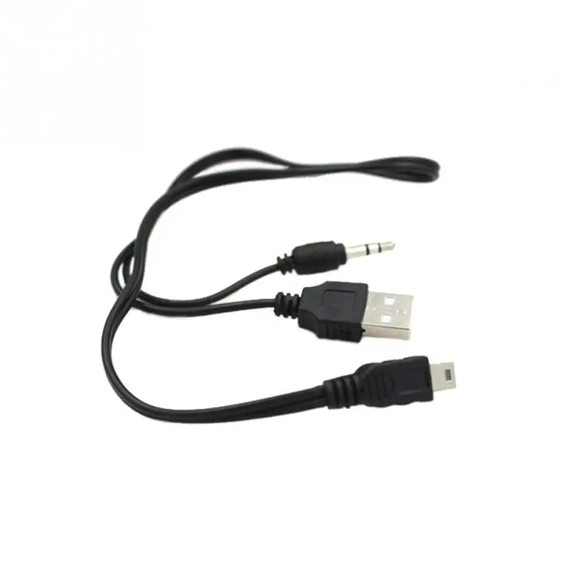 2 в 1USB кабель Jack 3,5 мм AUX кабель+ USB штекер Mini USB 5 Pin Зарядка для Bluetooth плеера Портативный Динамик