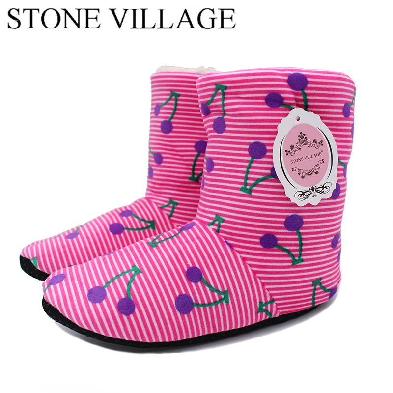 

New Arrival 2018 Indoor Home Slippers Warm Soft Plush Winter Comfortable Indoor Fur Slippers Striped Cute Women Shoes