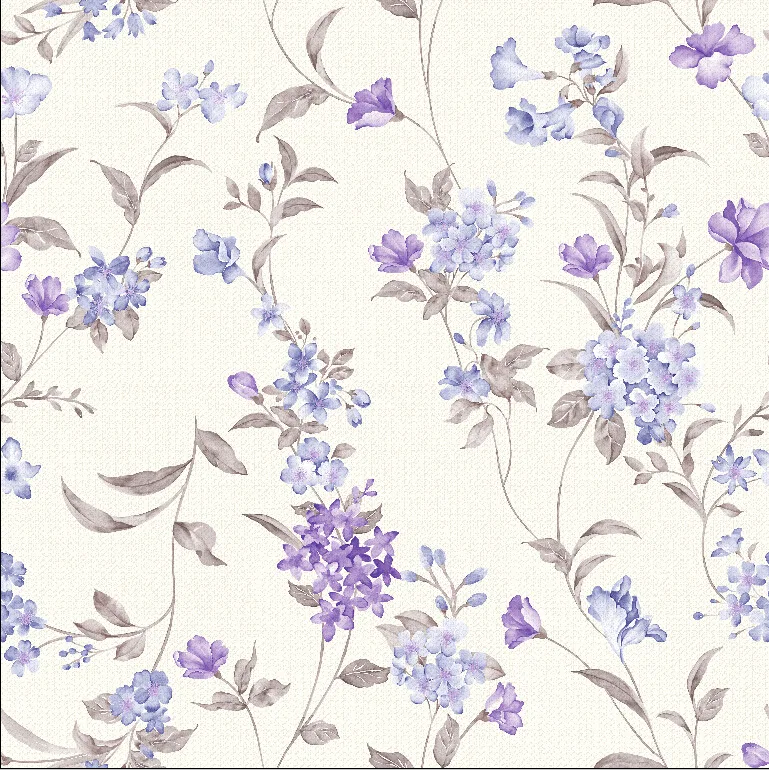 

LEO & LIN White Blue Green Leaf Fabric Sewing Skirt Fashion Small Floral Chiffon European Digital Printing Fabrics 50cm