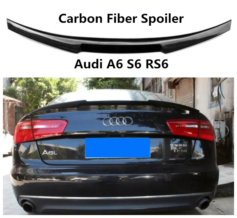

Carbon Fiber Spoiler For Audi A6 S6 RS6 2012 13 14 15 16 17 18 2019 High Quality Spoilers Auto Accessories By EMS