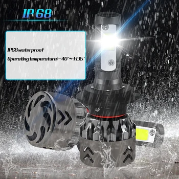 

2 X H7 Mini6 COB LED Headlight Bulb 30W 3000LM 9V-36V IP68 Waterproof 6000K Cold White 200m Light Range 6063 Aluminum for Car