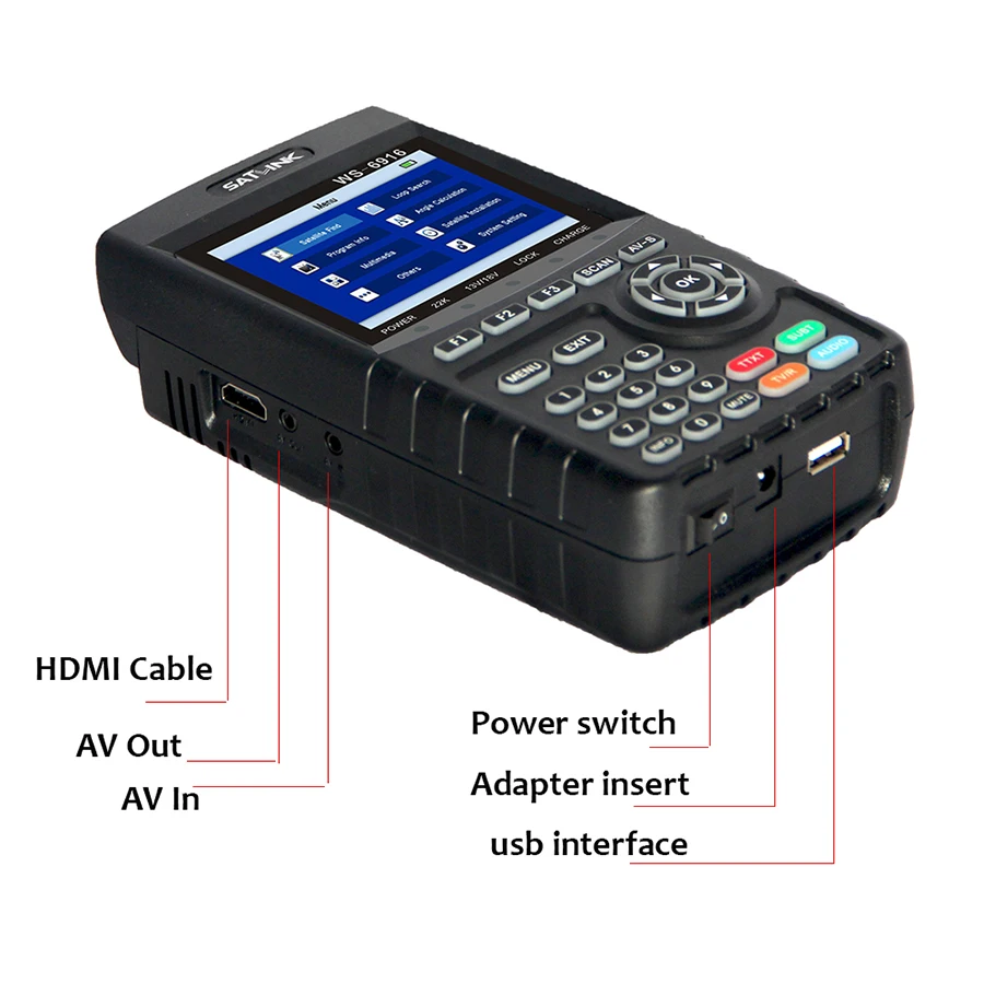 Satlink WS-6916 спутниковый искатель HD DVB-S2 высокой четкости Satfinder метр MPEG-2/MPEG-4 TFT ЖК-дисплей сигнальный спутник искатель