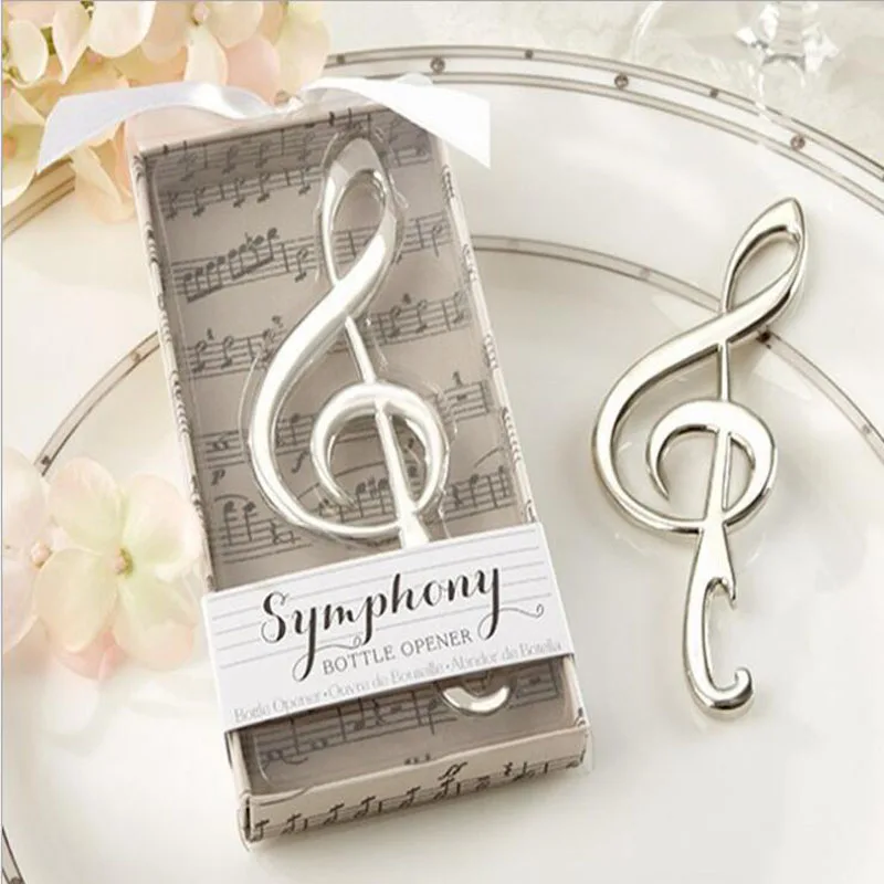 

20pcs/lot Souvenir Wedding Gifts Personalized Beer Opener Musical Note Opener Party Favors Alloy Presents For Wedding Guest