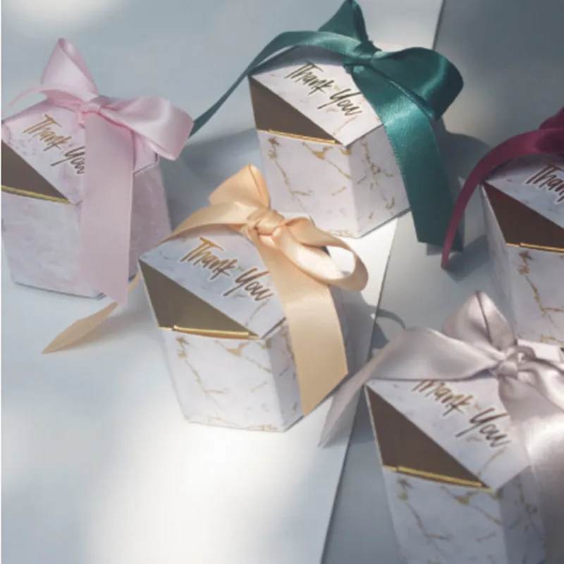 

Marbling Style Dragees Candy Box Deco Mariage Wedding Favors Gifts Box Party Supplies Paper Chocolate Boxes Package with Ribbon