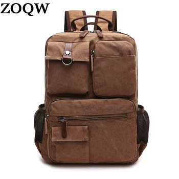 

ZOQW 2018 Casual Men's Backpacks For School Canvas Laptop Backpack Male Travel Bag Rucksack mochila masculina sac a dos WYQ515