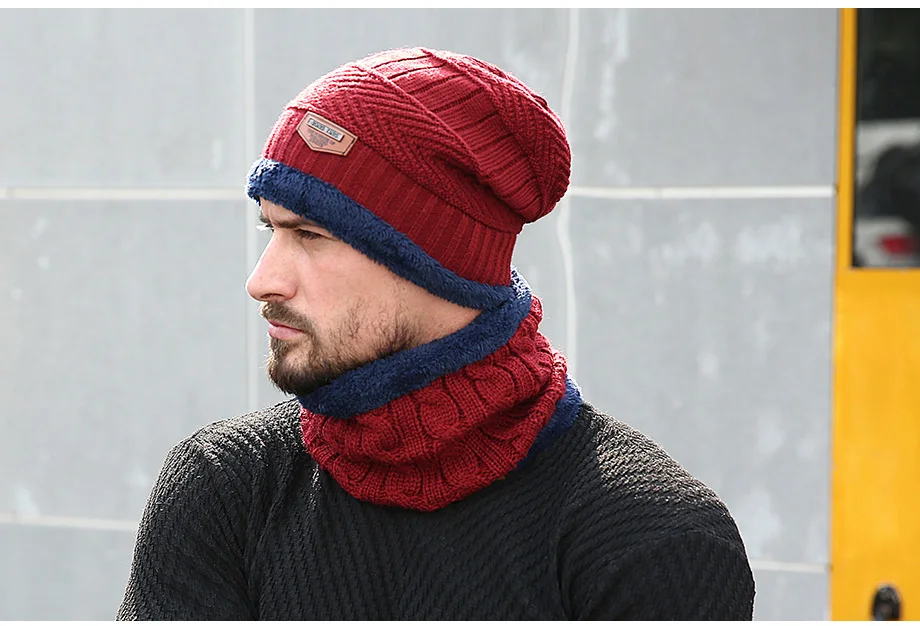 Winter Hats For Men Thick and Warm Men Women Winter Hat Black Autumn Beanie Hat Wool Ski Hats Knitted Beanies Bonnet