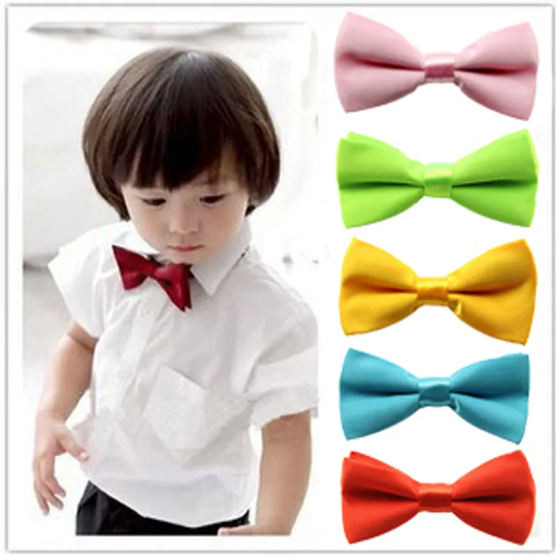 Детские Простые Вечерние смокинги с бантом для мальчиков, жаккардовые галстуки-бабочки для девочек, 42 цвета, 500 шт