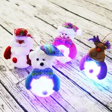 12Lots Led Light Lamp Baubles Hanging Deer Snowman Snowflack Shape Christmas Tree Decorations christmas snowman baubles pattern stair stickers