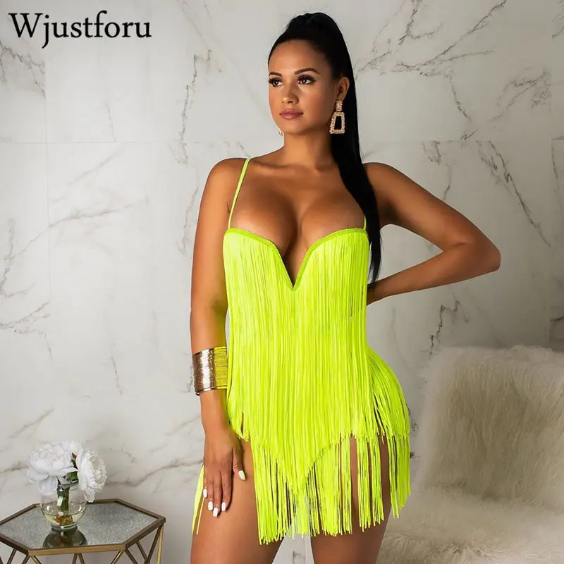 

Wjustfore Sexy Tassel Two Piece Set Women Off Shoulder Crop Tops + Mini Shorts Female Summer Fashion Beach Two Piece Set Female