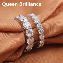 Luxury 10 Carat F Color Lab Grown Moissanite Engagement Band Wedding Diamond Band Genuine 14K 585 White Gold For Women Jewelry