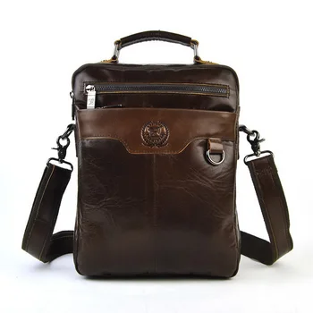 

Men Vintage Genuine Real Cow Leather Shoulder Bag Cross Body Messenger Business Work Classic Retro Quality Bag Practical Satchel
