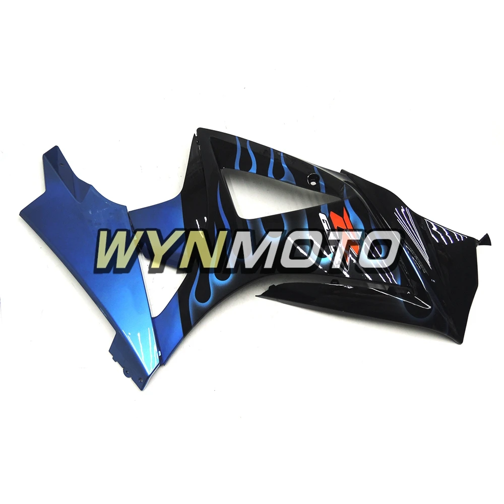 Выполните обтекатели комплект для Suzuki GSXR1000 K7 год 2007 2008 ABS Пластик инжектор Блестящий цвет: черный, синий пламени мотоциклетный кузов