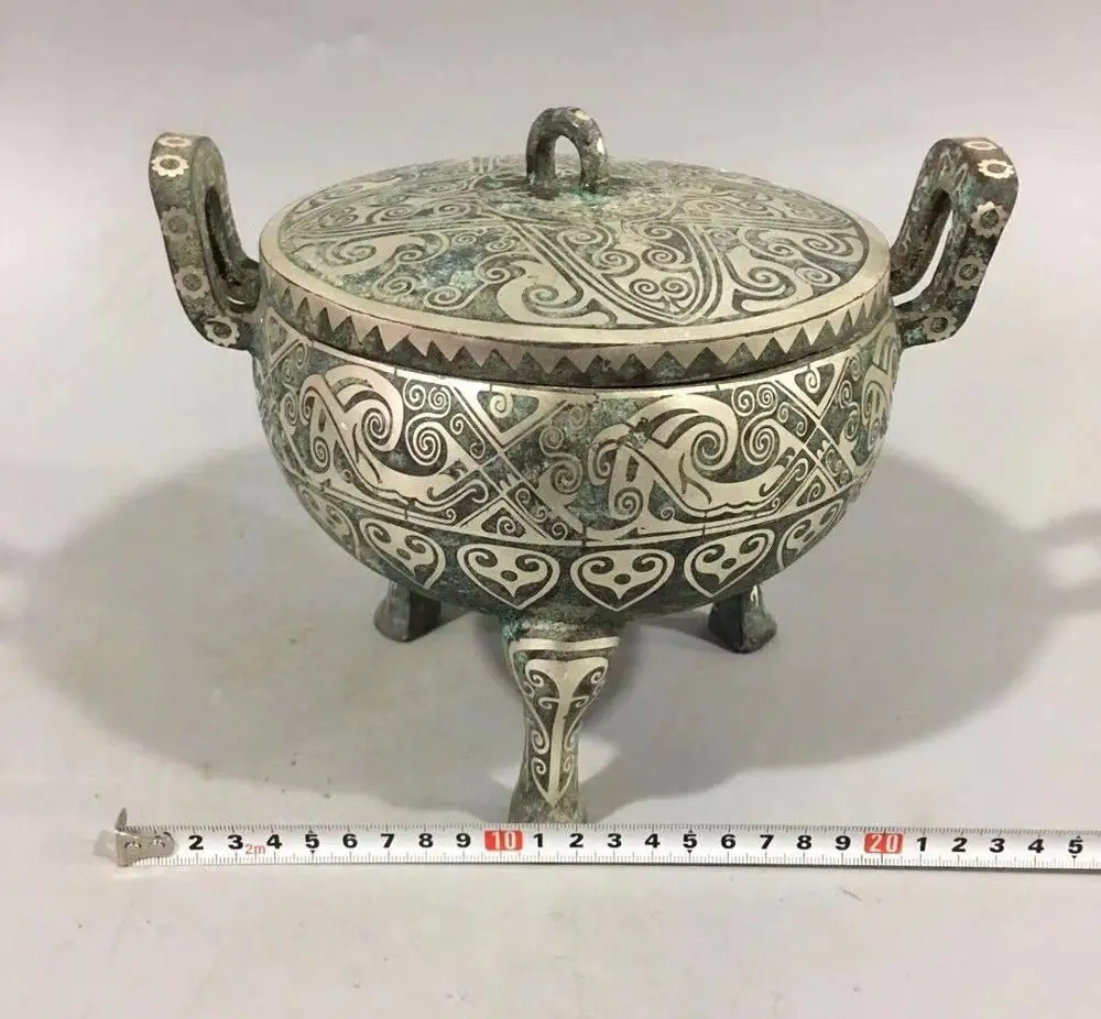 Воюющих бронза hand-made посеребренные трехногого штатива украшения