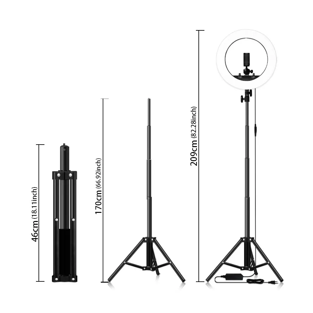 Фотостудия камера телефон видео 14 дюймов 55 Вт 240 шт светодиодный кольцевой светильник 5500K фотография регулируемое кольцо лампа с 200 см штатив