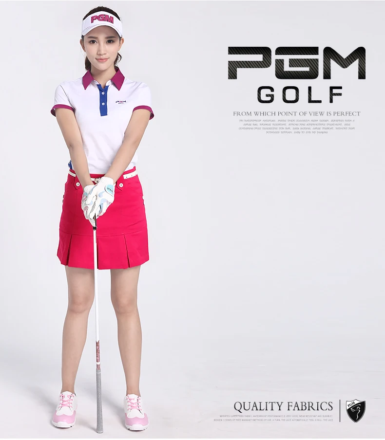 2017 pgm ملابس السيدات النسخة الكورية من golf خياطة اللون قصير كم تي شيرت تنفس تمتد ، شحن مجانا