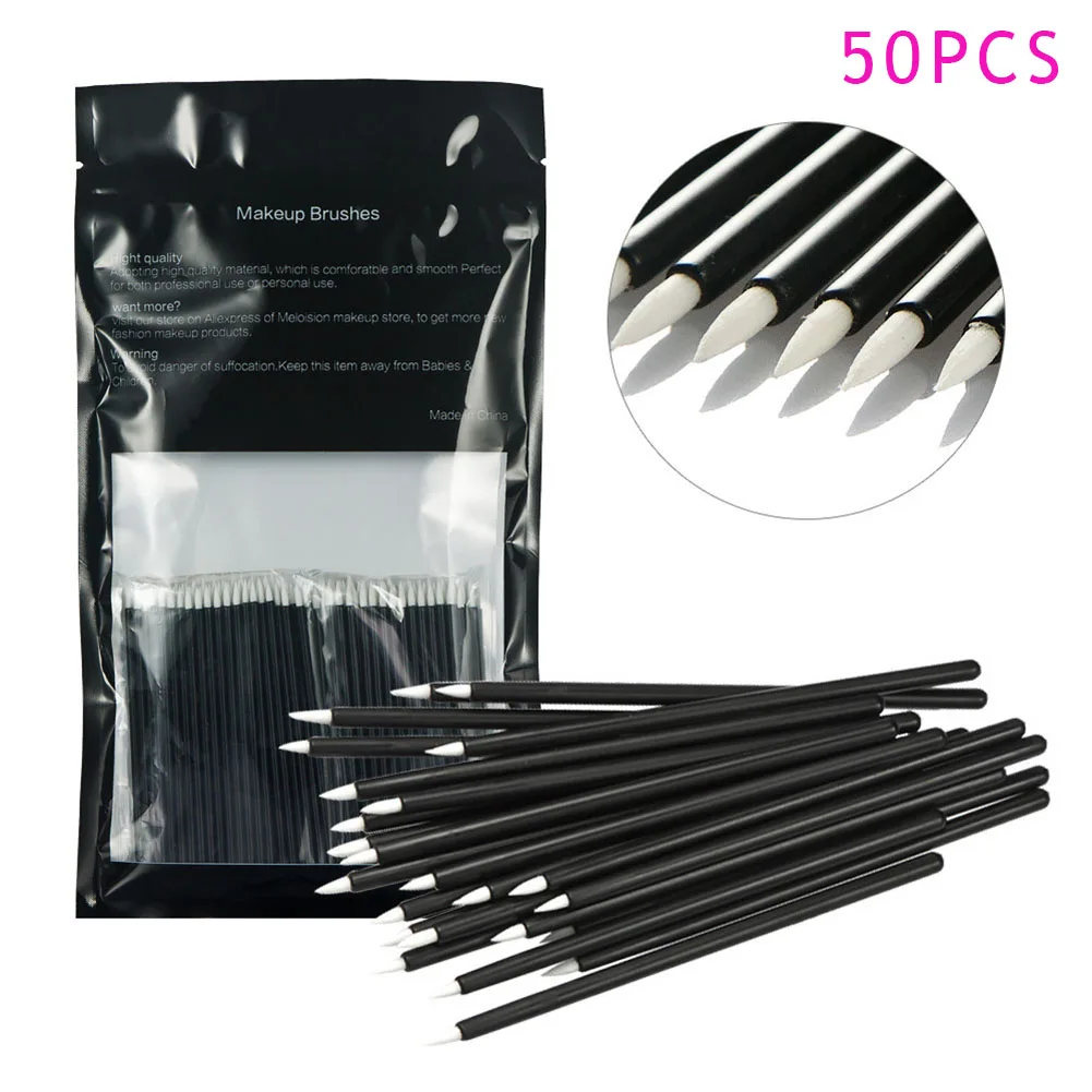 

50 Pcs/Set Eyeliner Liquid Brush Disposable Fibre Plastic Handle Lipbrush Eye Lip Makeup Brushes Cosmetic Tool H7JP
