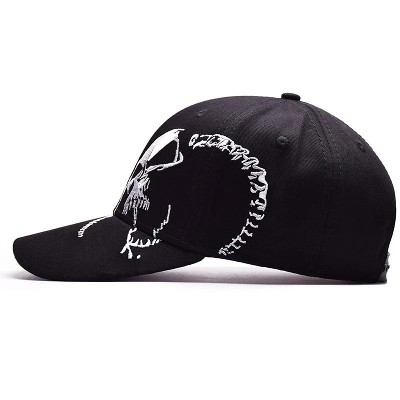 Fashion Unisex Black Skull Embroidery Baseball Cap Women High Quality Personality Hat Men Outdoor Sports Snapback Caps CP0125 (7)