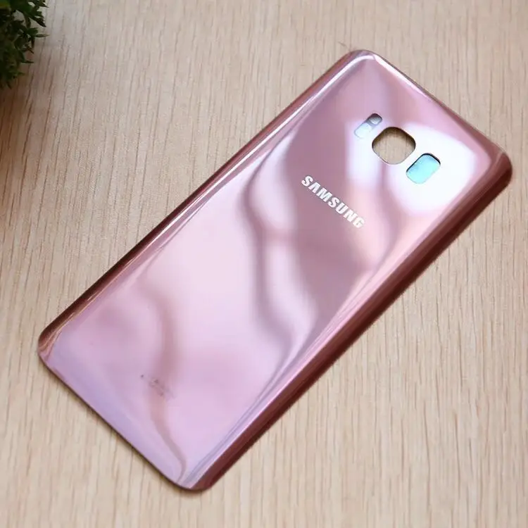 Розовый S8 Plus задняя крышка корпуса для samsung Galaxy S8 Plus S8+ стеклянная Задняя крышка батареи Замена для Galaxy S8 plus S8Plus G9550 - Цвет: Розовый