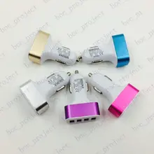 Квадратный Алюминий 4 Порты и разъёмы двойной Порты и разъёмы USB Автомобильное зарядное устройство usb-адаптер для iphone 6s 6 plus 5 5S samsung s6 edge s5 s4 note5 4 100 шт./лот