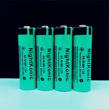 Оригинальная 4 X AA батарея 1,2 V Ni-MH AA Аккумуляторная батарея зеленая Nightkonic