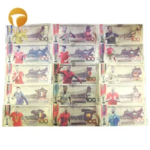15pcs/lot Russia World Cup Souvenir Colorful Trophy Football Gold Banknote For Sports Collection and Gifts