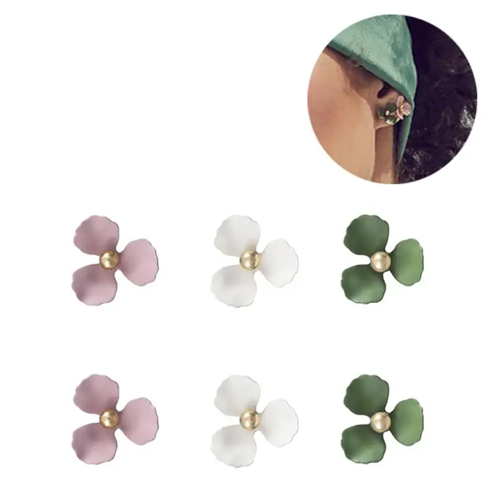 

Fashion Women 3 Pairs/Set Multicolor Flower Faux Pearl Ear Stud Earrings Jewelry Gift