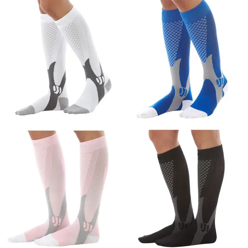 Уличные Компрессионные спортивные носки дышащие быстросохнущие футбольные тренировочные мужские и женские носки для поддержки Ног Эластичные Волшебные Носки