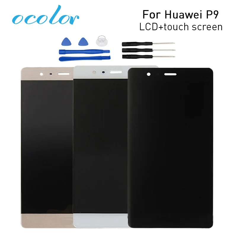

ocolor For Huawei P9 LCD Display+Touch Screen Screen Digitizer Assembly Replacement For Huawei P9 Cell Phone+Tools High Quality