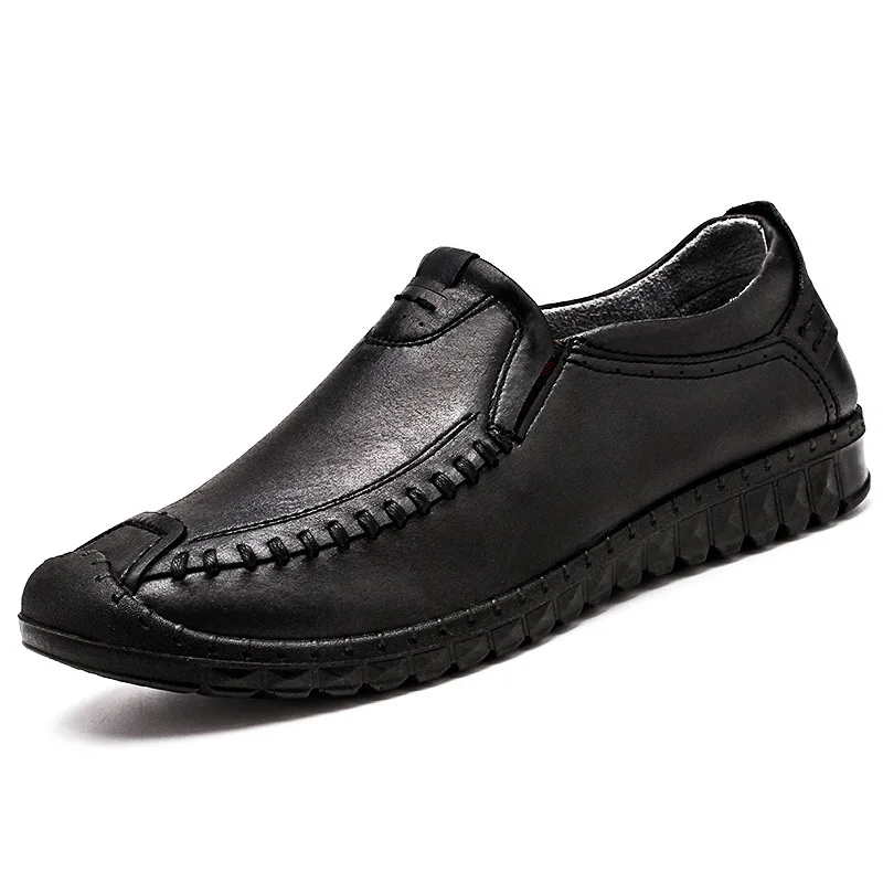 

2019 Moccasins Shoes Genuine Leather Men Casual Shoes Brand Mens Loafers Breathable Black Driving Shoes Outdoor Male Footwear